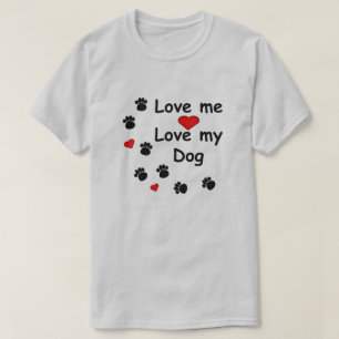 Camiseta Paw Tracks Me Ama Meu Cachorro Corações Meninas 