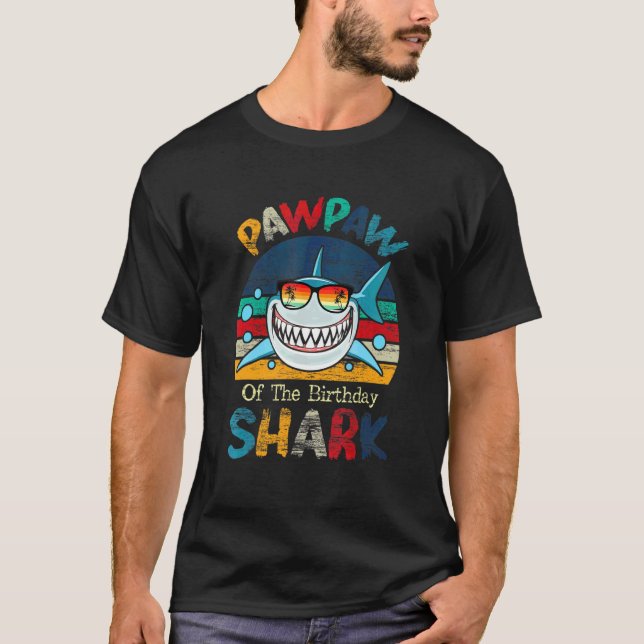 Camiseta Pawpaw Da Família Aniversário Do Tubarão (Frente)