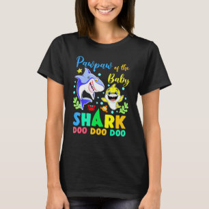 Camiseta Pawpaw Do Aniversário Tubarão Azul Dó Amarelo D