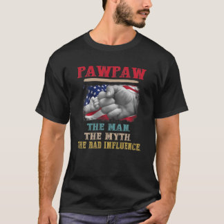 Camiseta Pawpaw O Homem O Mito A Má Influência Bandeira Gor