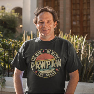 Camiseta PawPaw O Homem O Mito O Vovô Da Lenda