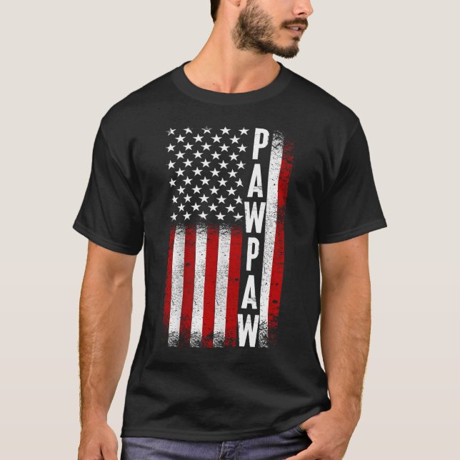 Camiseta Pawpaw Patriotic American USA Flag Best Pawpaw (Frente)