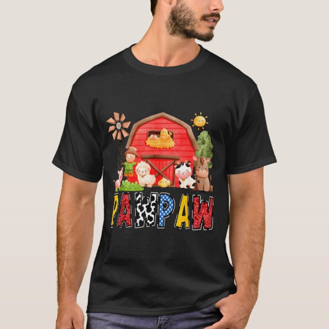 Camiseta Pawpaw Red Farm Cow Birthday Boy Matching Family P (Frente)