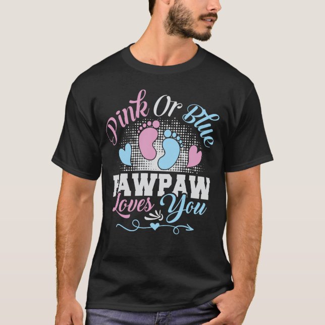 Camiseta Pawpaw rosa ou azul ama você Revolução de gênero b (Frente)