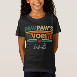 Camiseta Pawpaw's Favorite Retro Simple Modern Script Name