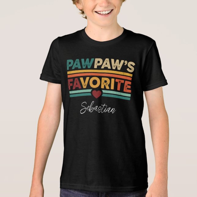 Camiseta Pawpaw's Favorite Retro Simple Modern Script Name (Frente)