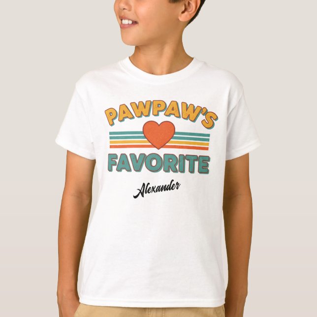 Camiseta Pawpaw's Favorite Vintage Simple Script Name (Frente)