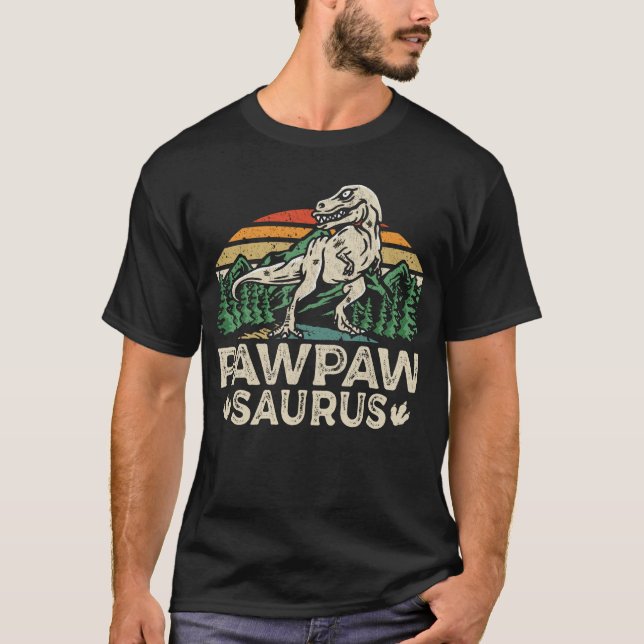 Camiseta Pawpawsaurus Dinossaur Avô Dia de os pais Saurus (Frente)