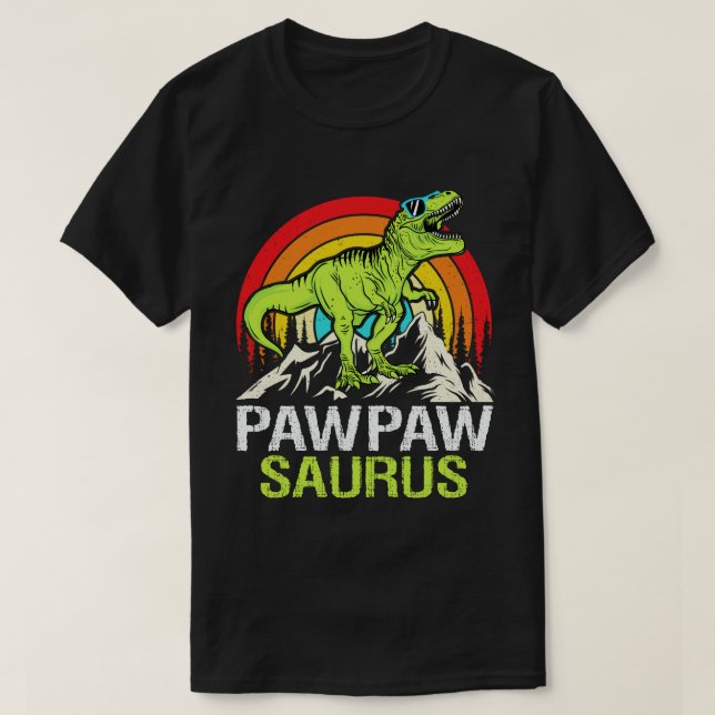 Camiseta Pawpawsaurus Dinossaur Avô Dia de os pais Saurus (Frente do Design)