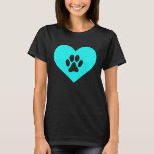 Camiseta Pawprint Coração Apreciação de Vet Tech Amor Pata 