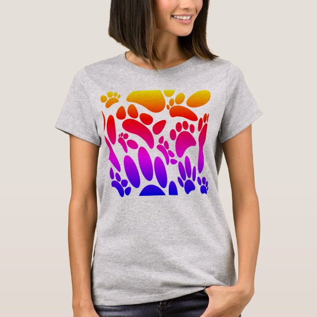 Camiseta Pawprint do abstrato (Frente)