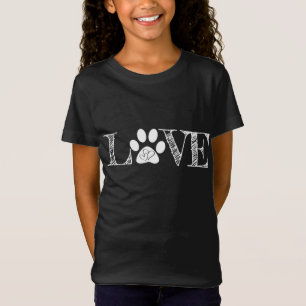 Camiseta Pawprint Pawprint Heart Amante de os animais Love