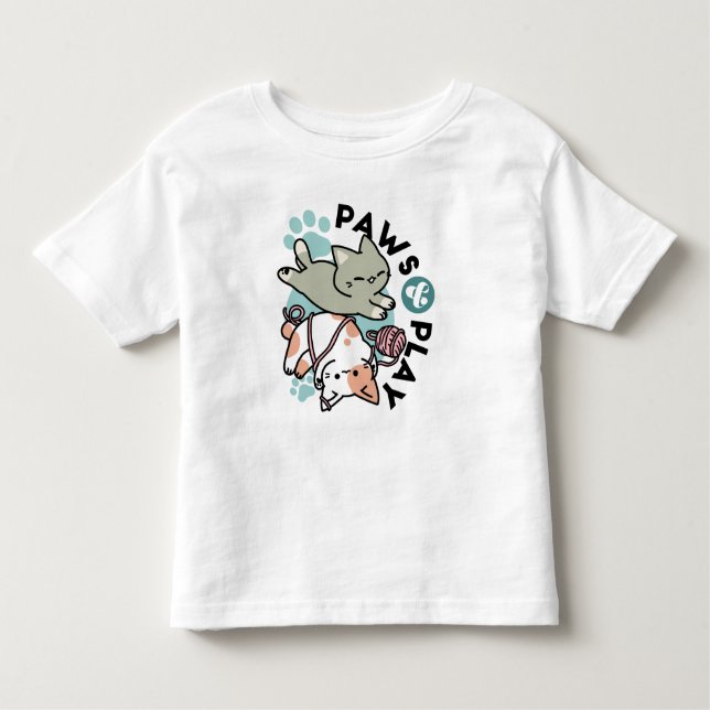 Camiseta Paws and Play – Adorable Cat Illustration (Frente)