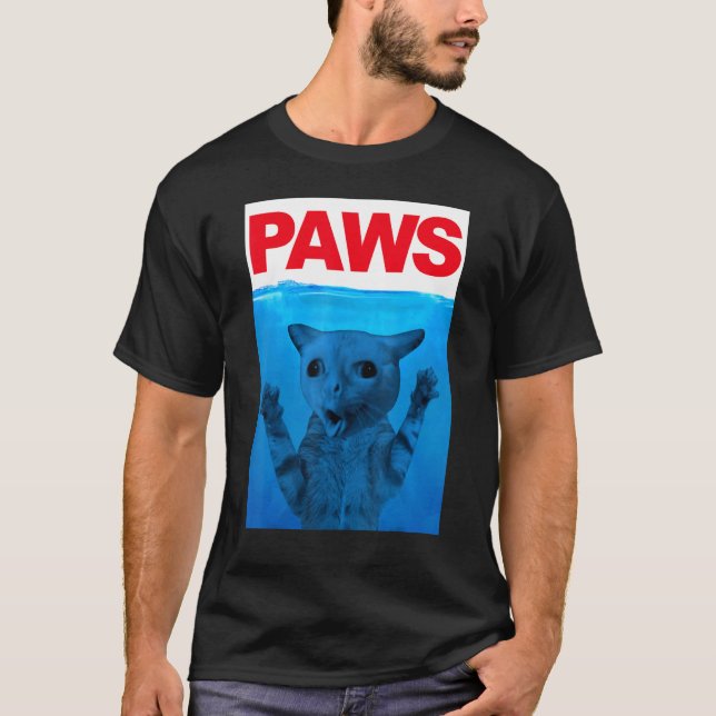 Camiseta Paws Cat Meme Humor Kitty  Cats Dads Mom (Frente)