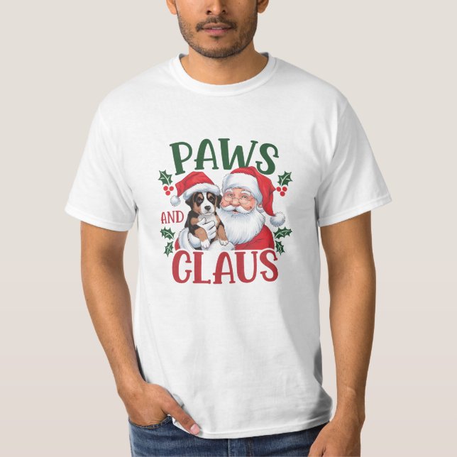 Camiseta Paws Claus Natal (Frente)