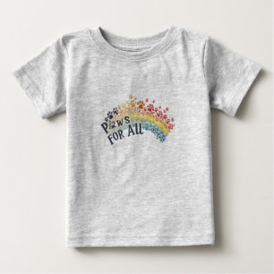 Camiseta Paws for All - Rainbow Paw Print Unity (Peças para