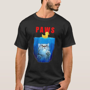 Camiseta PAWS Gato E Pato de Borracha Paródia de Gato Fofin