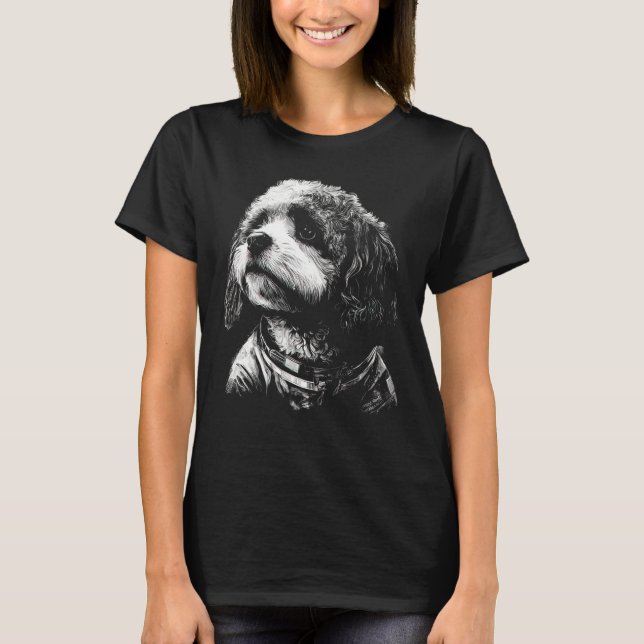 Camiseta Paws in Space Astronaut Dog Portrait (Frente)