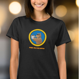 Camiseta Paws-ing for Coffee Cute Bear Morning Coffee Pun