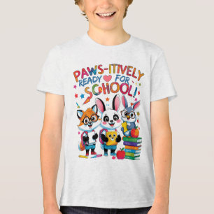 Camiseta Paws-Prontos para a escola!