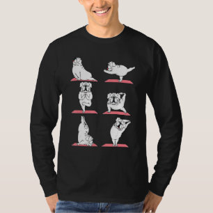 Camiseta Paws Yoga Bulldog Cãozinho Cãozinho Cãozinho Dose 
