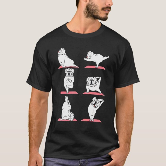 Camiseta Paws Yoga Bulldog Cãozinho Cãozinho Cãozinho Dose  (Frente)