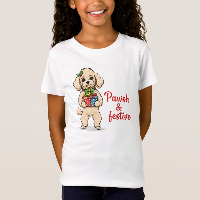 Camiseta Pawsh and Festive Dog Shirt, Fancy Christmas Dog  (Frente)