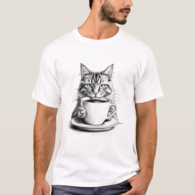 Camiseta Pawsitive Vibes & Coffee (Frente)