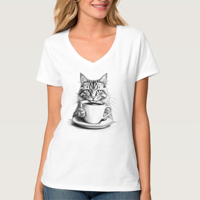 Camiseta Pawsitive Vibes & Coffee (Frente)