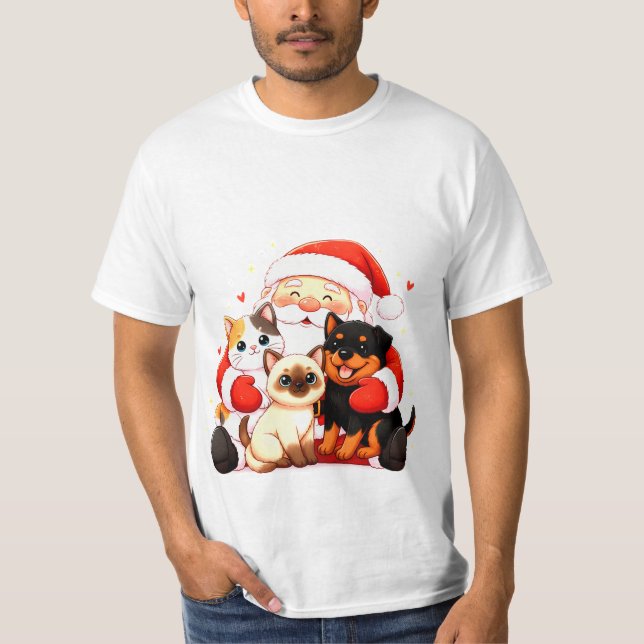 Camiseta Pawsitively Huggable: Santa’s Snuggle Squad (Frente)