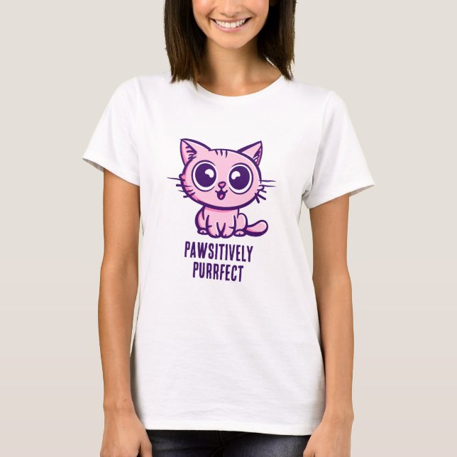 Camiseta Pawsitively Purfect, linda Ganga Kitten (Frente)