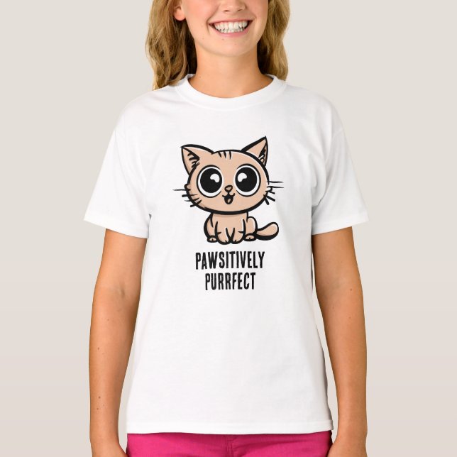 Camiseta Pawsitively Purfect, linda Ganga Kitten (Frente)