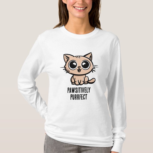 Camiseta Pawsitively Purfect, linda Ganga Kitten (Frente)