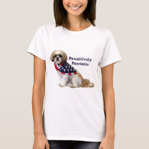 Camiseta Pawsitively Shih patriótico Tzu Lhasa Apso