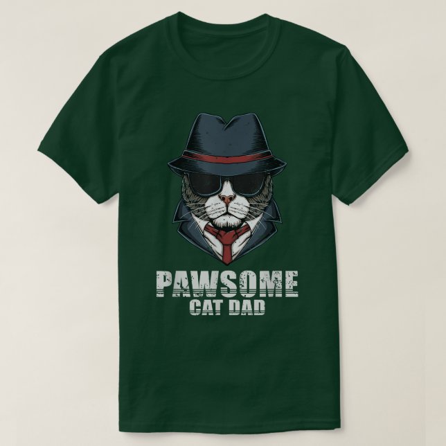 Camiseta Pawsome Cat Dad Best Dad Ever Cat Daddy Cat Lovers (Frente do Design)