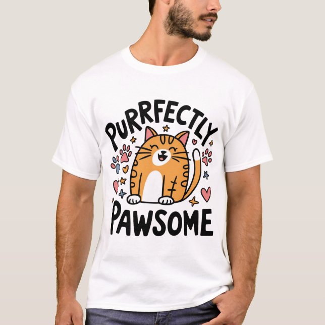 Camiseta Pawsome Cat Lover (Frente)