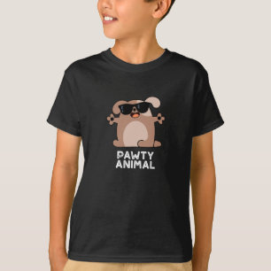 Camiseta Pawty Animal Funny Party Cachorro Escuro BG