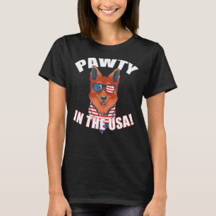 Camiseta Pawty In The Party German shepherd Dog Sunglas