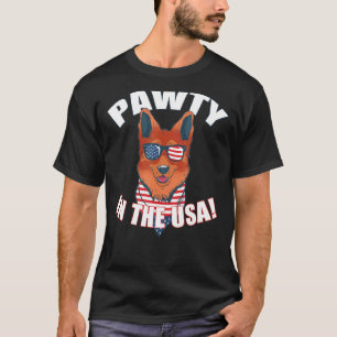 Camiseta Pawty In The Party German shepherd Dog Sunglas