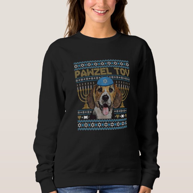Camiseta Pawzel Tov Jewish Beagle Dog Funny Hanukkah Premiu (Frente)