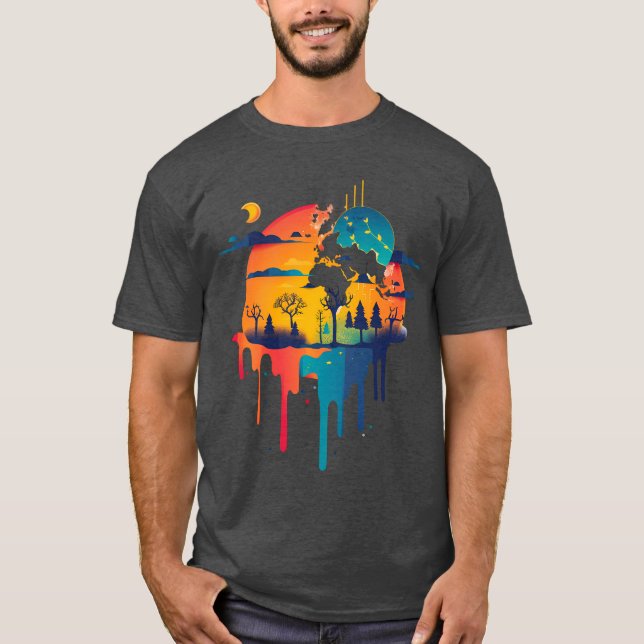 Camiseta Paysage coloré et fantastique (Frente)