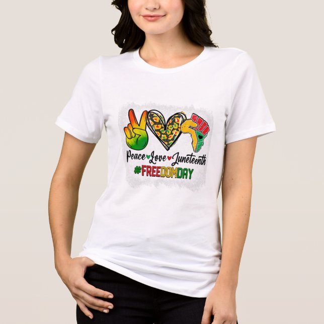 Camiseta Paz Aberta Amo 1865 Dia da Liberdade Af (Frente)