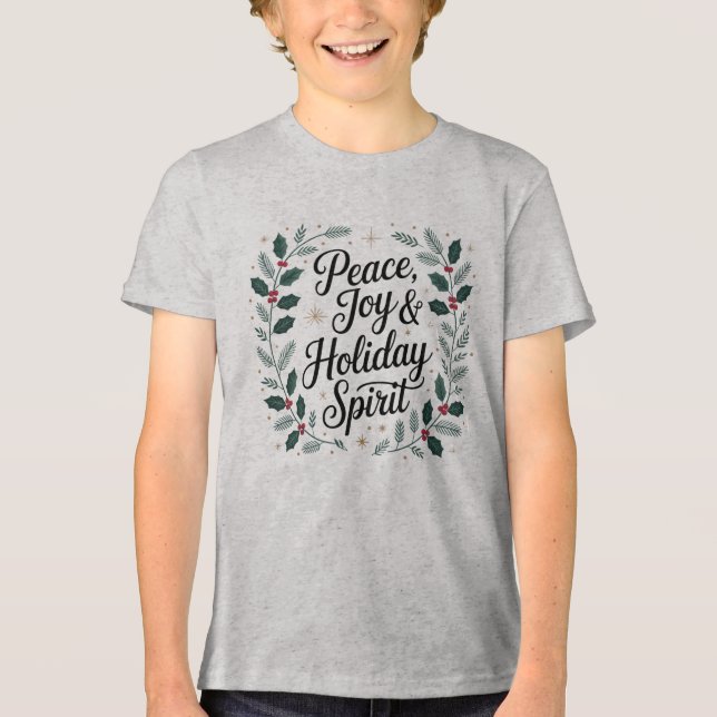 Camiseta Paz, Alegria e Espírito Natalino (Frente)