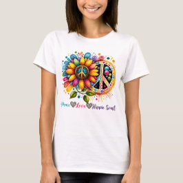 Camiseta Paz ama alma hippie