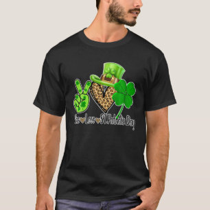 Camiseta Paz Ama Dia de São Patrício De Sorte Para Homens M