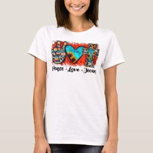 Camiseta Paz Ama Jesus Cristo Cristão Engraçado, Amor Como