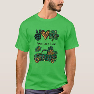 Camiseta Paz Ame Sorte De Leopard Shamrock Caminhão Para Ru