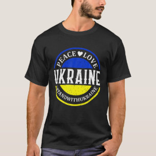 Camiseta Paz Ame Ucrânia Bandeira Ucraniana I Stand Com Uk