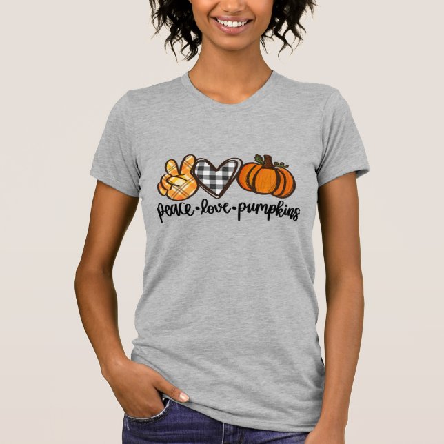 Camiseta Paz Amor Abóboras Feminino (Frente)