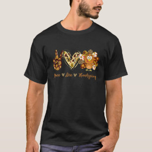Camiseta Paz Amor Ação de Graças Gobble Turquia outono o